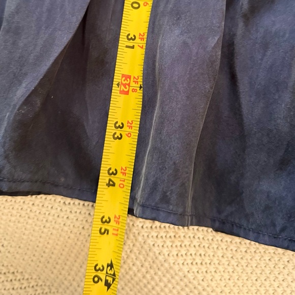 EVEREVE Cupro Navy Blue Ruffle Hem Mini Dress - Super SOFT Fabric!! - Picture 15 of 16